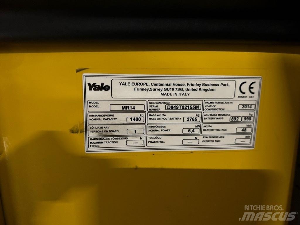 Yale MR 14 Viljuškari sa pomičnim stupom