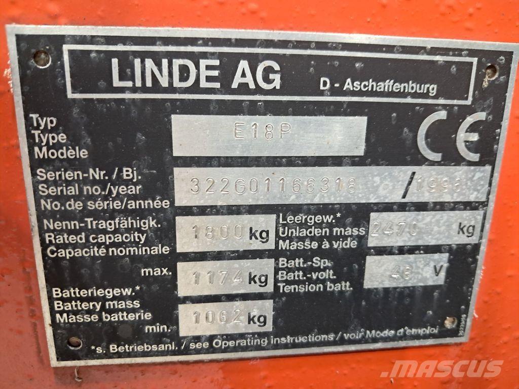 Linde E18P Električni viljuškari