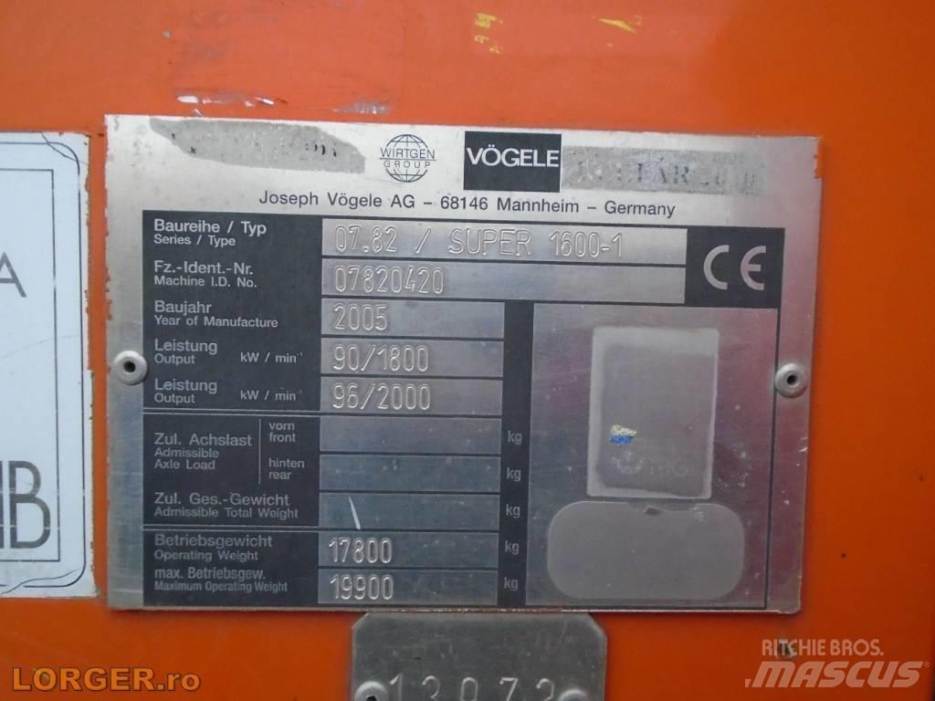 Vögele Super 1600 Asfaltni finišeri