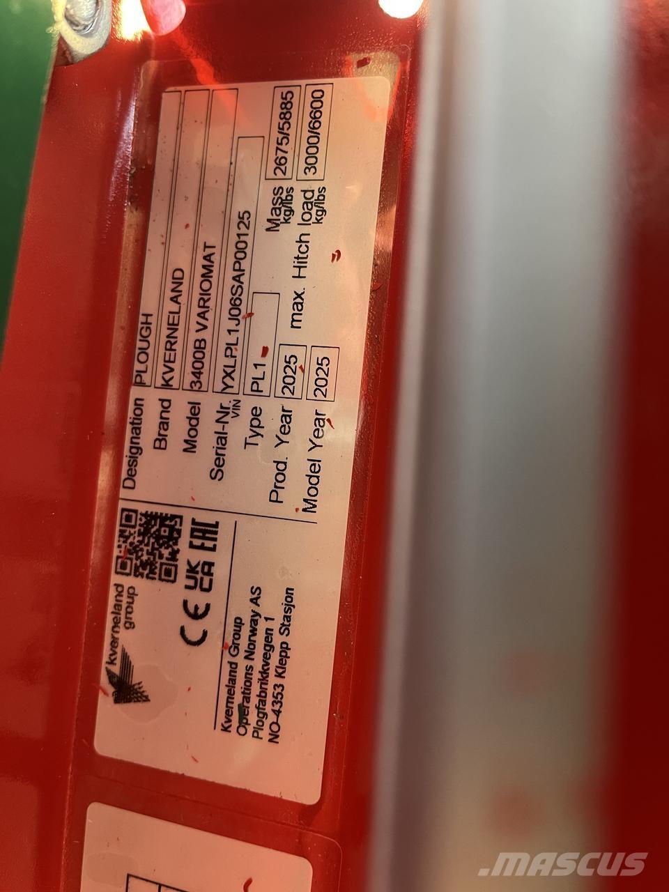 Kverneland 3400B Plugovi obrtači