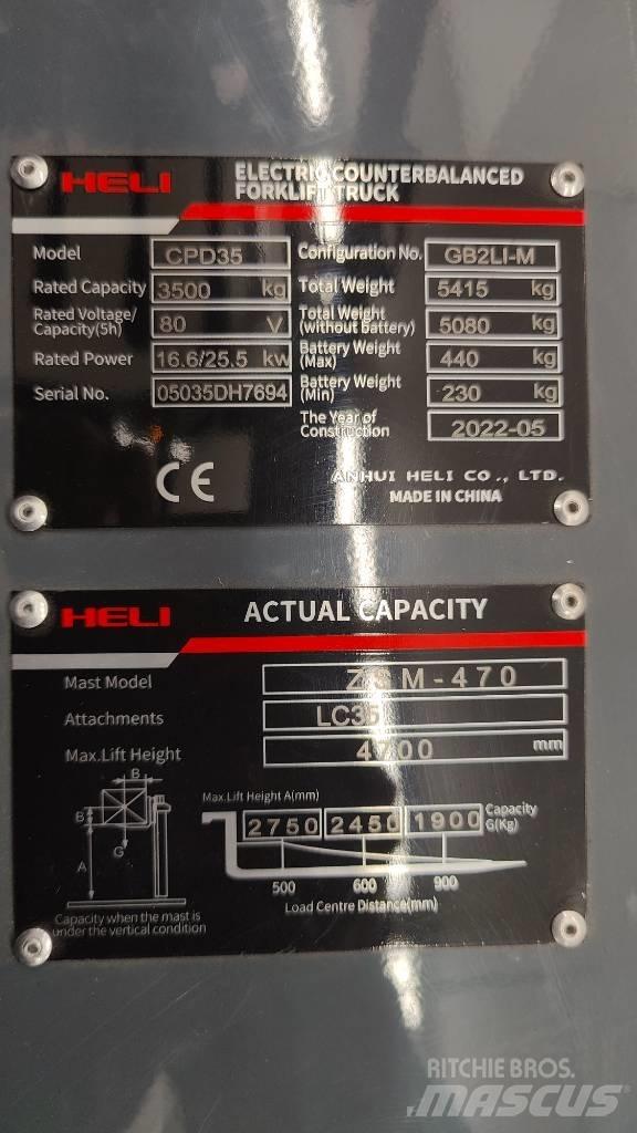 Heli CPD35-GB2LI Električni viljuškari