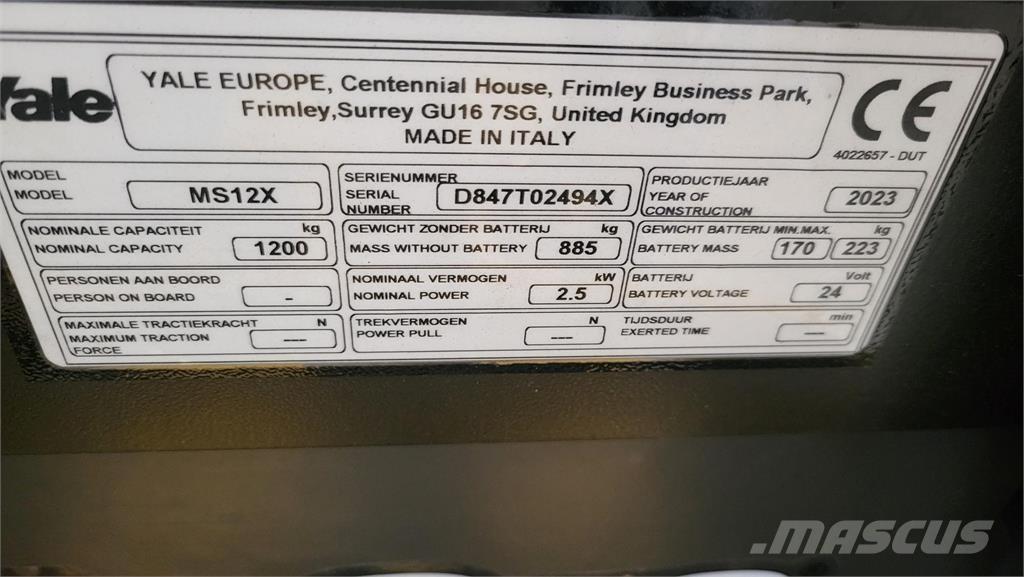 Yale MS12X Samopogonski ručni viljuškari