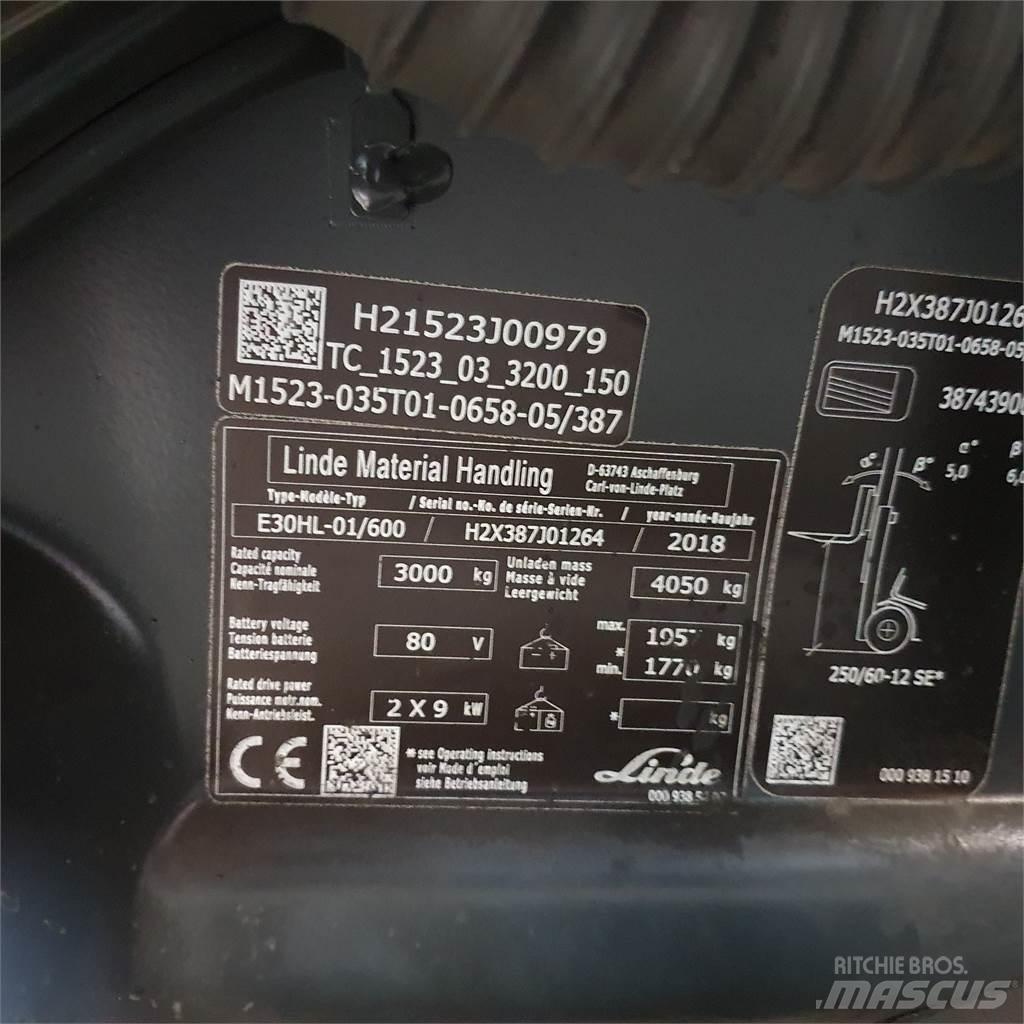 Linde E30/600HL Električni viljuškari