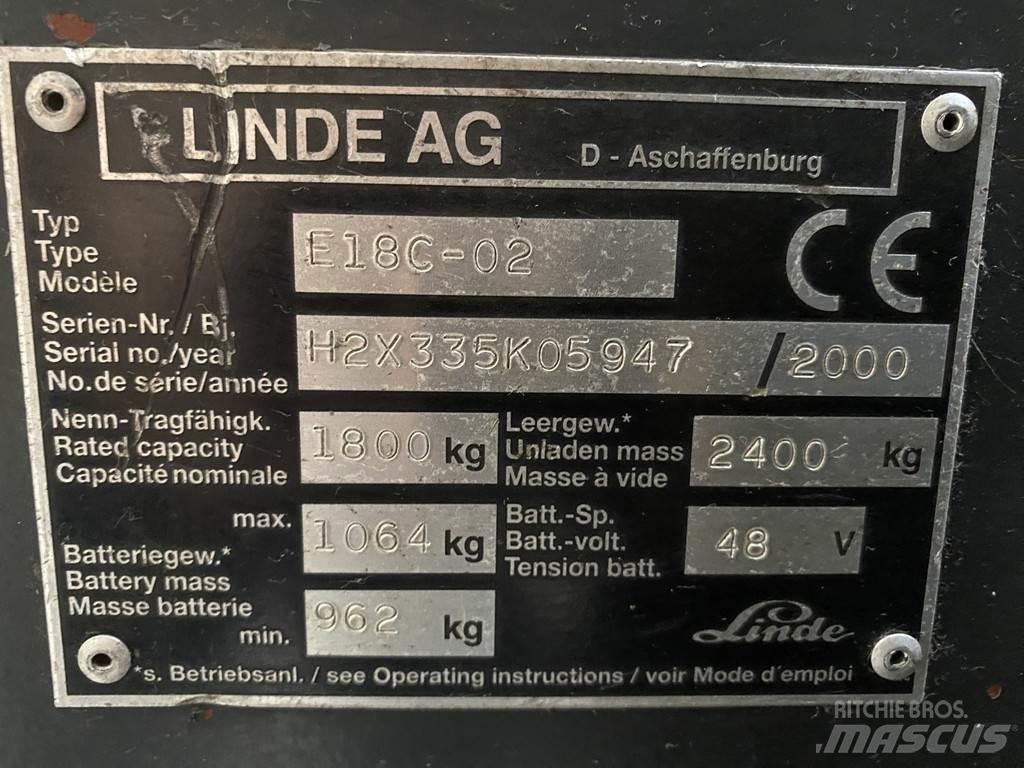 Linde E18C-02 Električni viljuškari