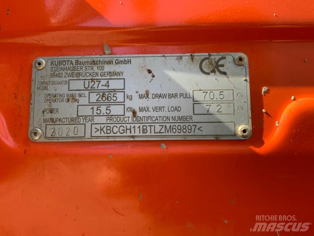 Kubota U 27-4 Mini bageri < 7t