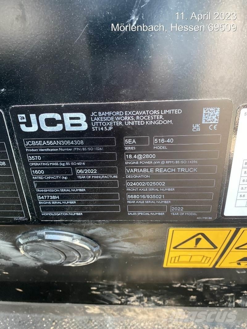 JCB 516-40 Teleskopski viljuškari