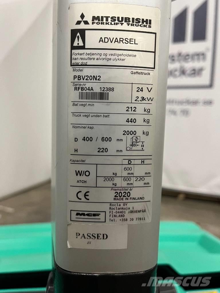 Mitsubishi PBV20N2 Ručni električni viljuškar