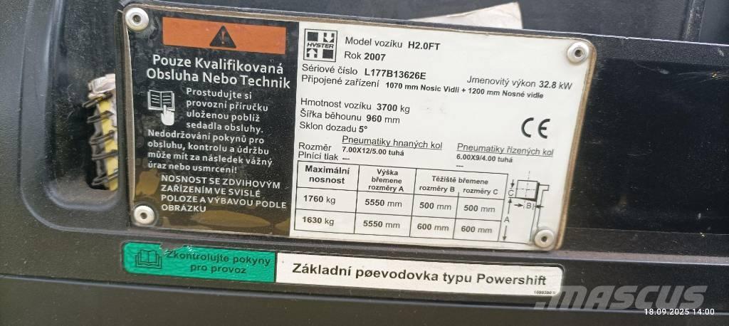 Hyster H2.0FT Plinski viljuškari