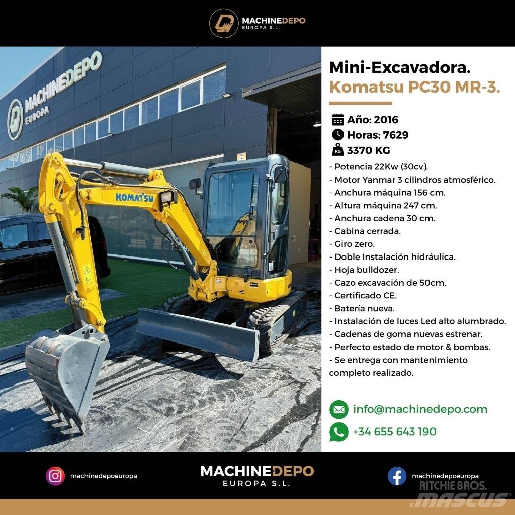 Komatsu PC 30 MR-3 Mini bageri < 7t