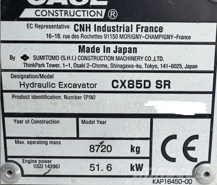 CASE CX 85 D SR Midi bageri 7t – 12t