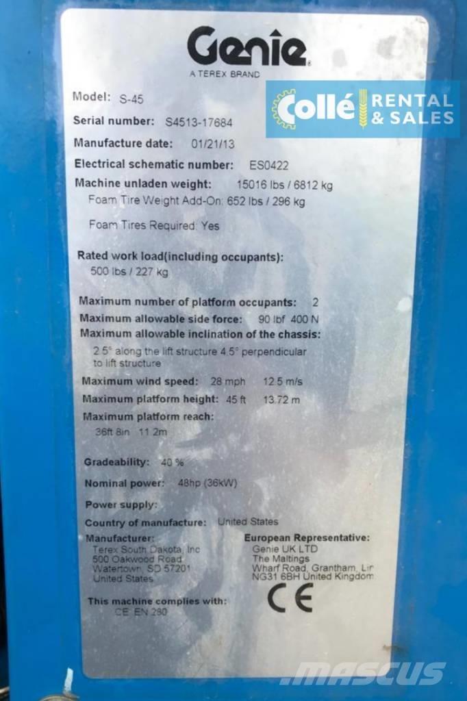 Genie S-45 | 2013 Teleskopske podizne platforme