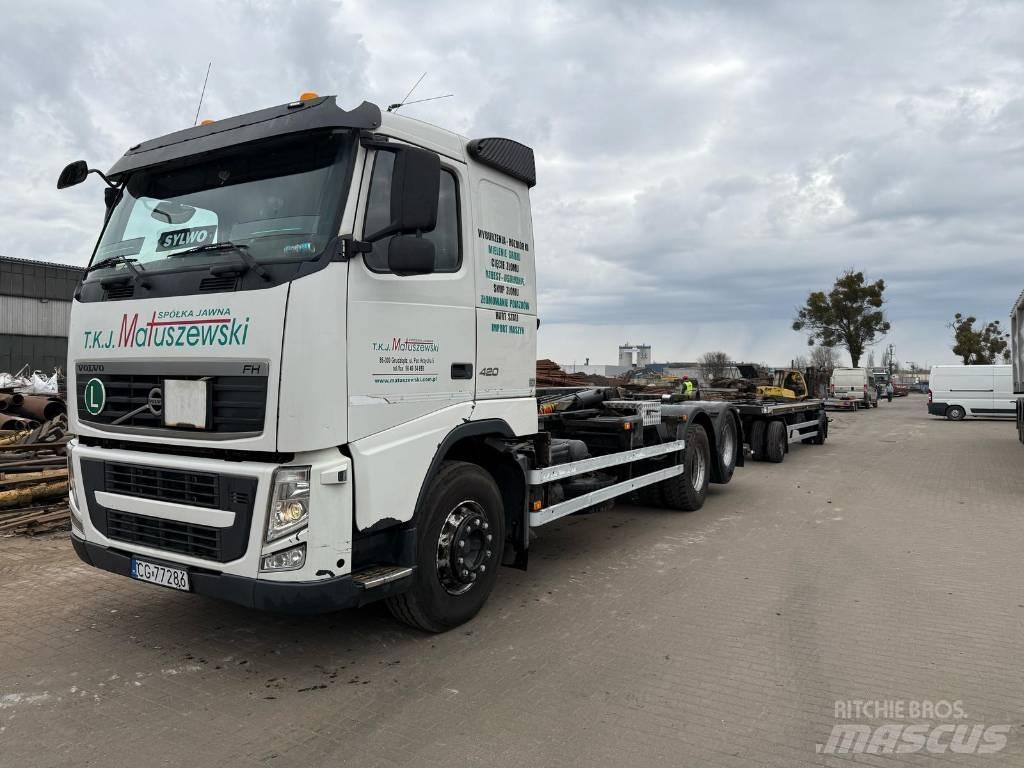 Volvo FH 12 420 Rol kiper kamioni sa kukom za podizanje tereta