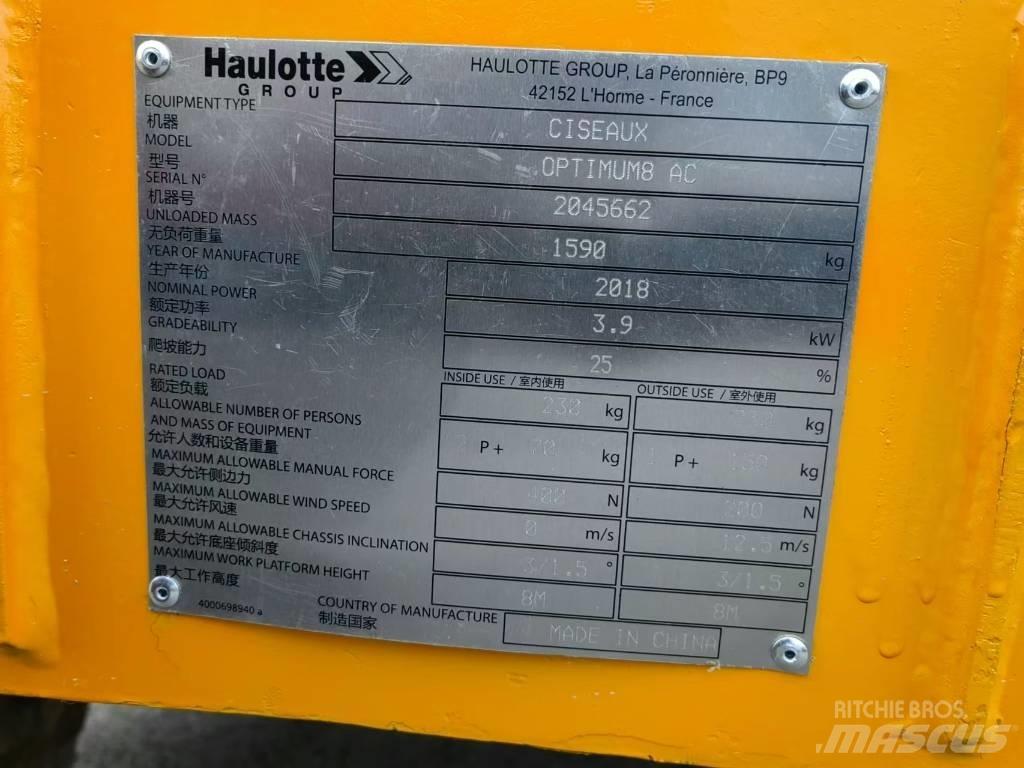 Haulotte OPTIMUM 8 Makazaste platforme