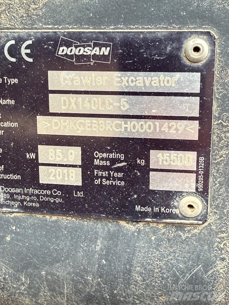 Doosan DX 140 LC Bageri guseničari