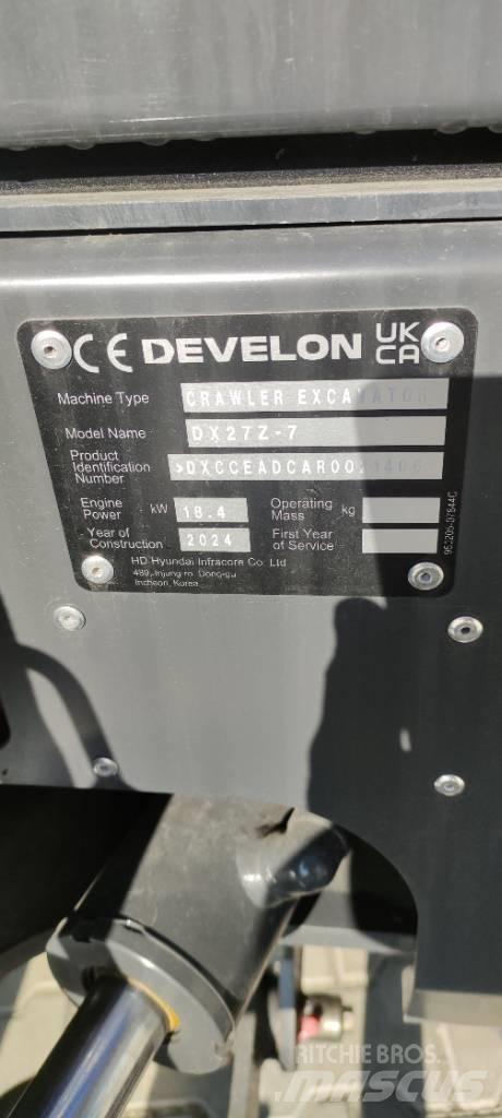 Develon DX 27 Z-7 Mini bageri < 7t