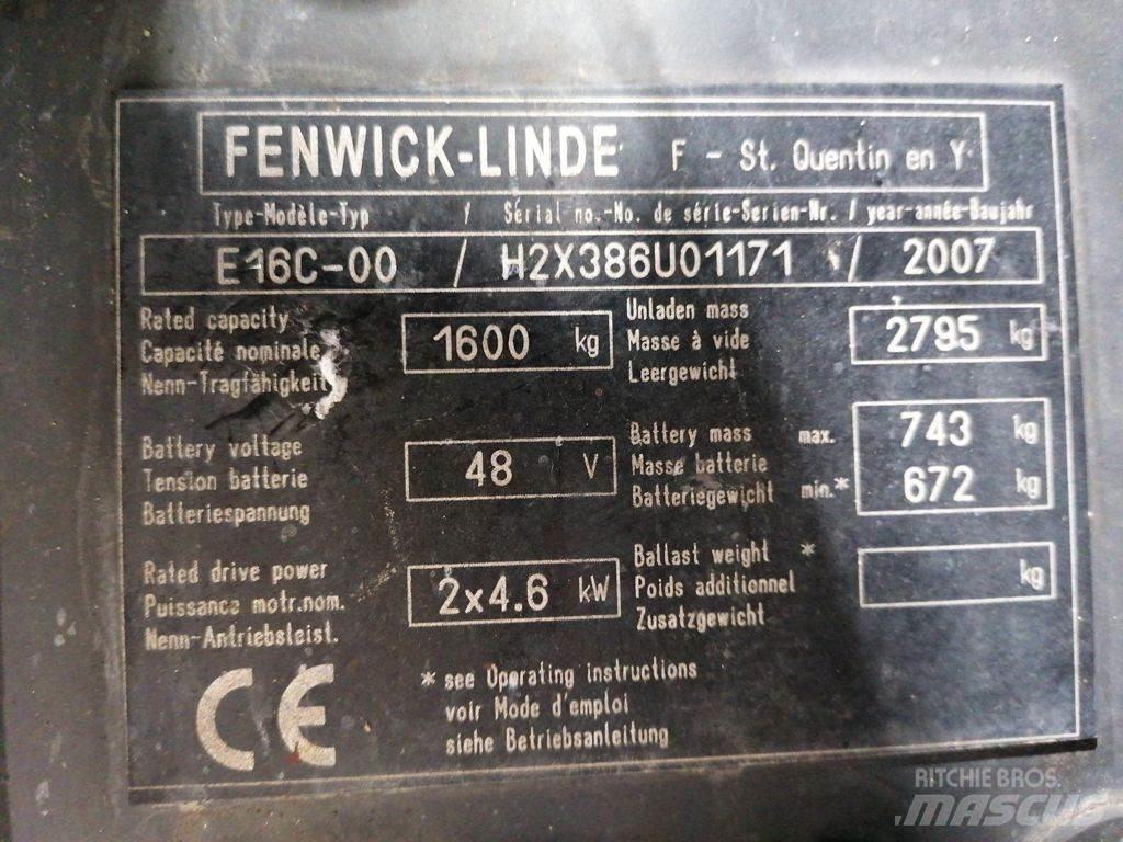 Linde E16C-00 Električni viljuškari