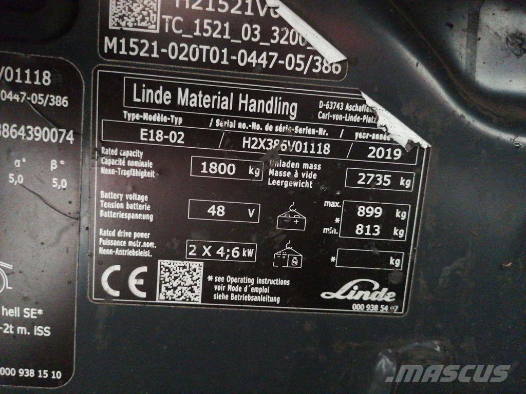 Linde E18-02 Električni viljuškari