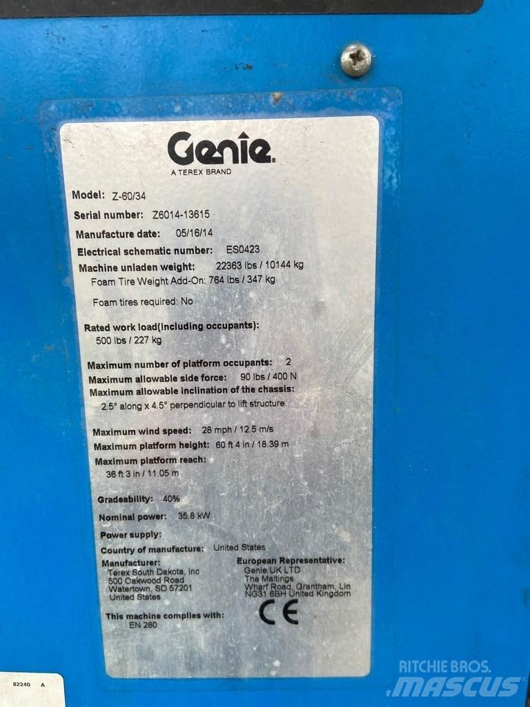 Genie Z 60/34 RT Zglobne podizne platforme
