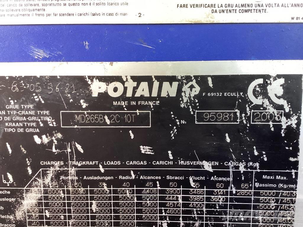 Potain MD265B1-J10 Kranovi tornjevi