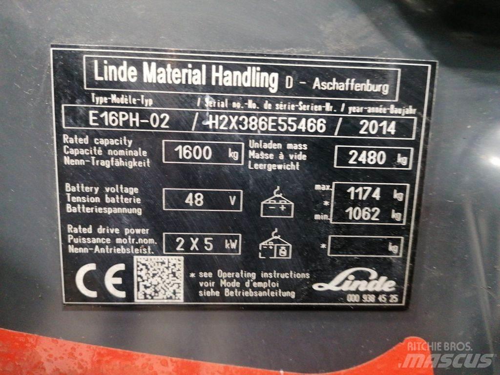 Linde E16PH-02 Električni viljuškari