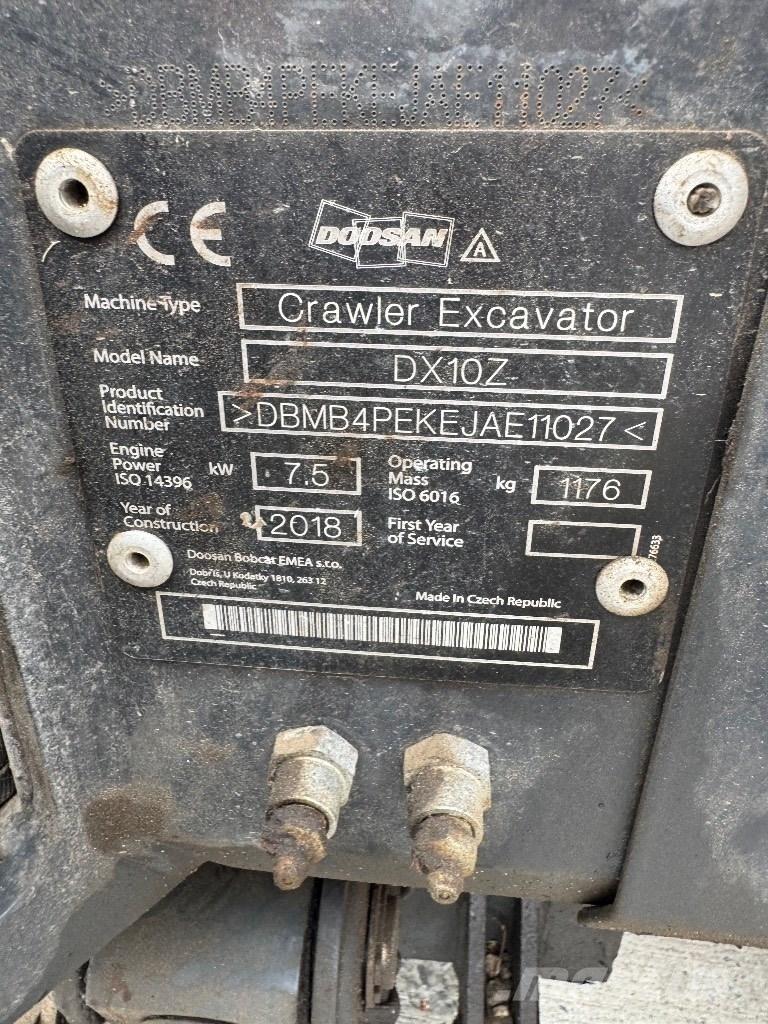 Doosan DX 10 Z Mini bageri < 7t