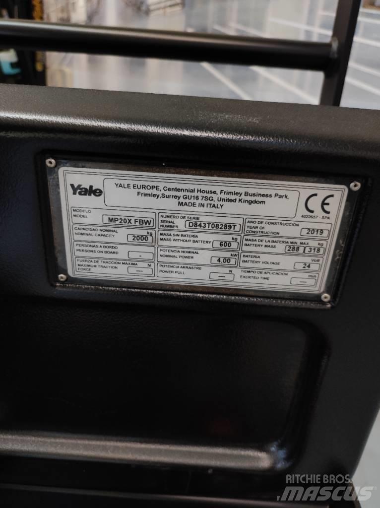 Yale MP20X Nisko podizni električni viljuškar sa stajalištom