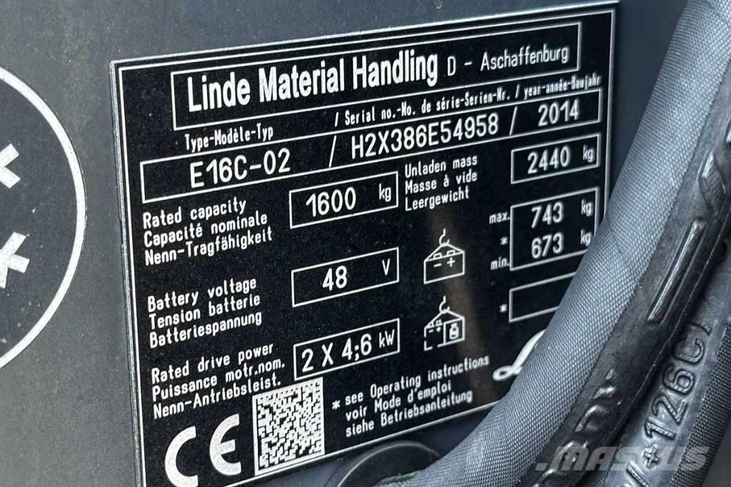 Linde E 16 C-02 Električni viljuškari