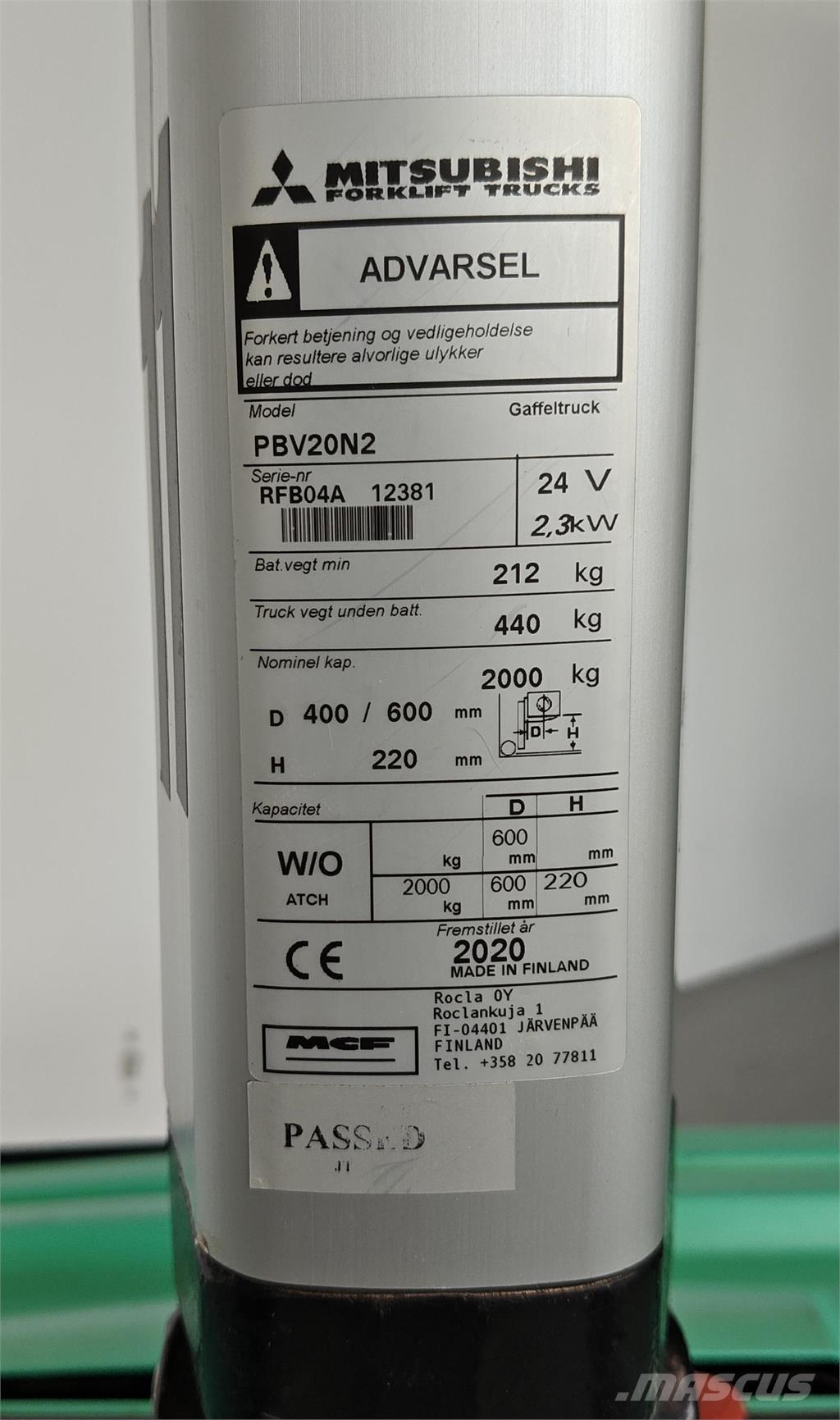 Mitsubishi PBV20N2 Platformna kolica