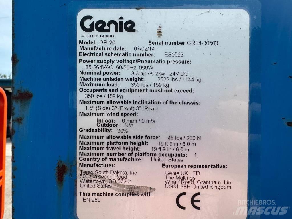 Genie GR 20 Jarbolne penjajuće platforme