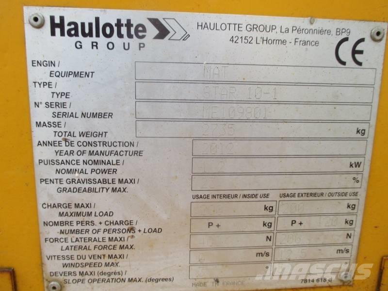 Haulotte Star 10 Jarbolne penjajuće platforme