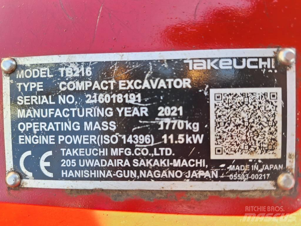 Takeuchi TB 216 Mini bageri < 7t