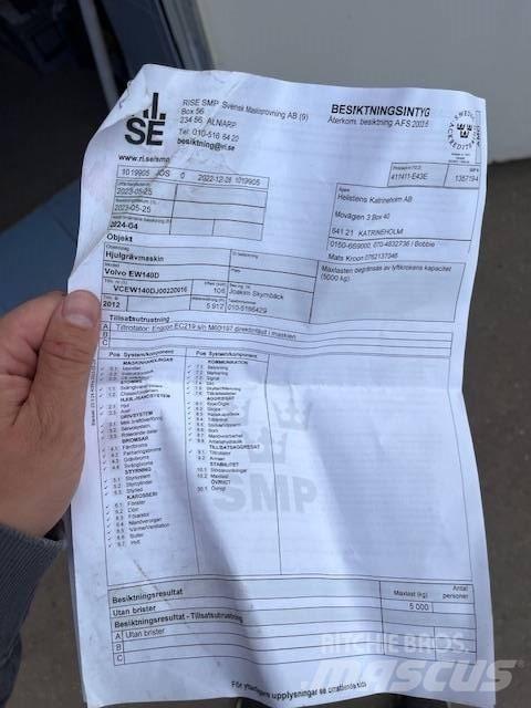 Volvo EW 140 D Bageri točkaši