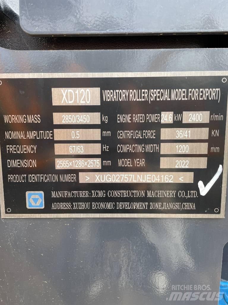 XCMG XD120 Valjci sa duplim bubnjem