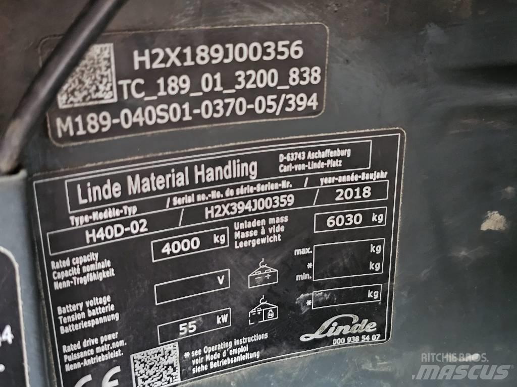 Linde H40D-02 Dizelski viljuškari