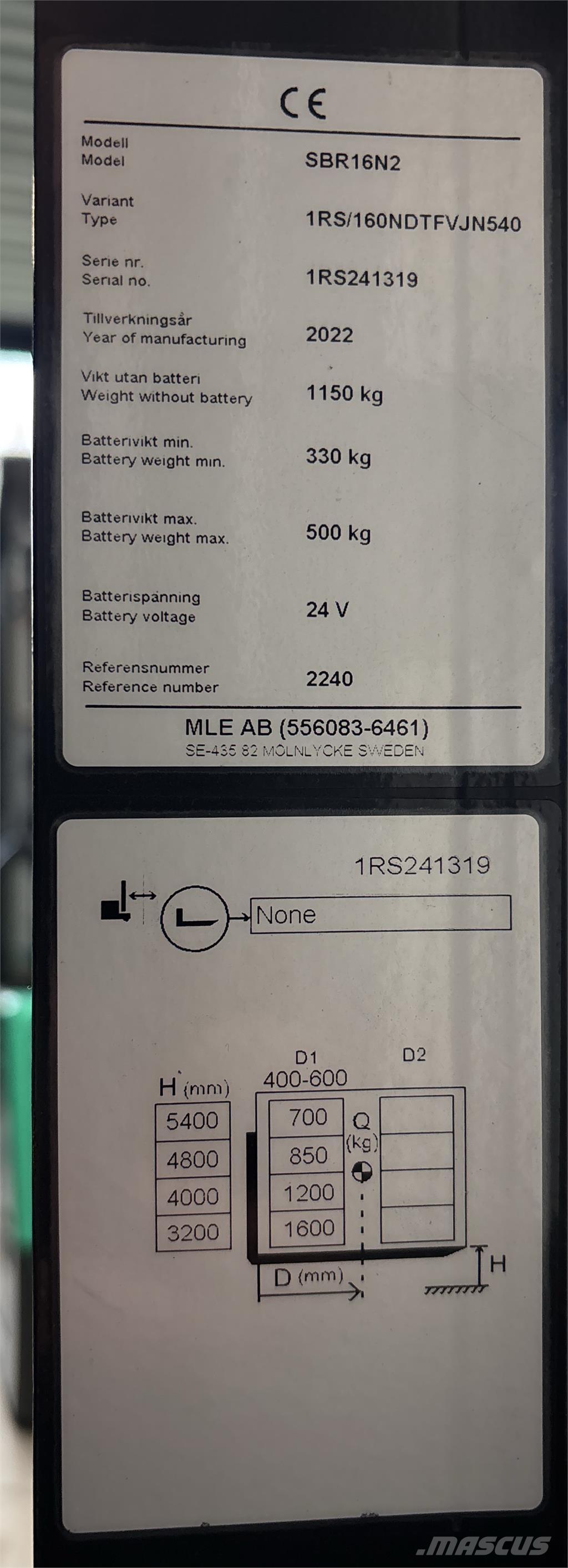 Mitsubishi SBR16N2 Samopogonski ručni viljuškari