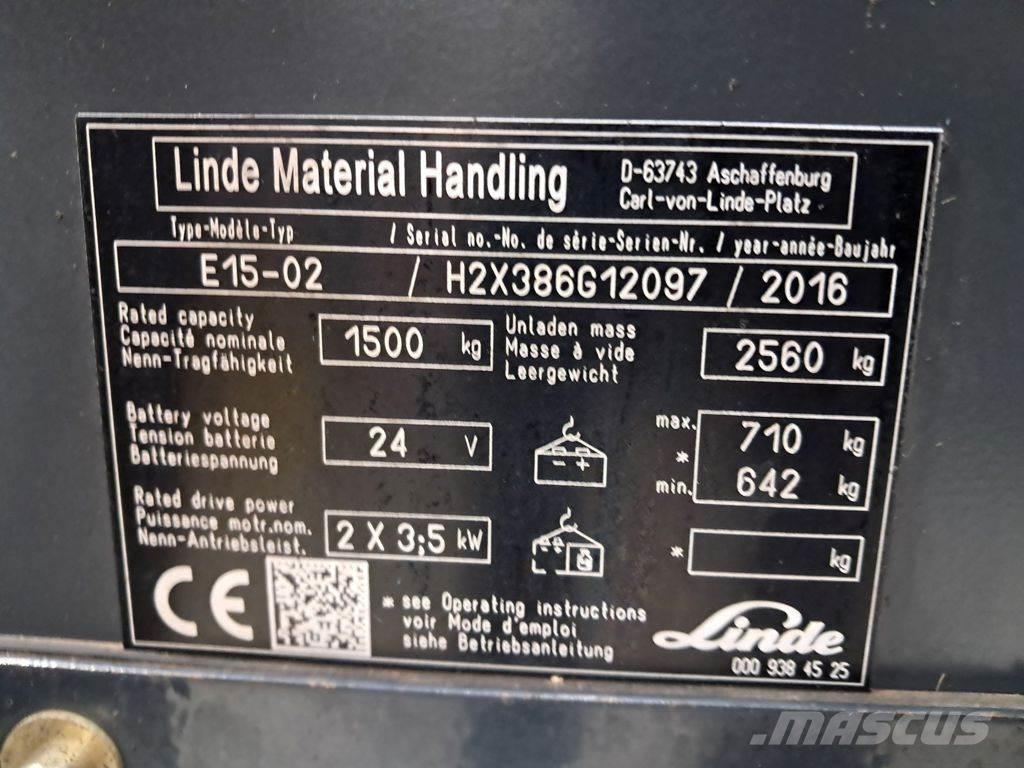 Linde E15-02 Električni viljuškari