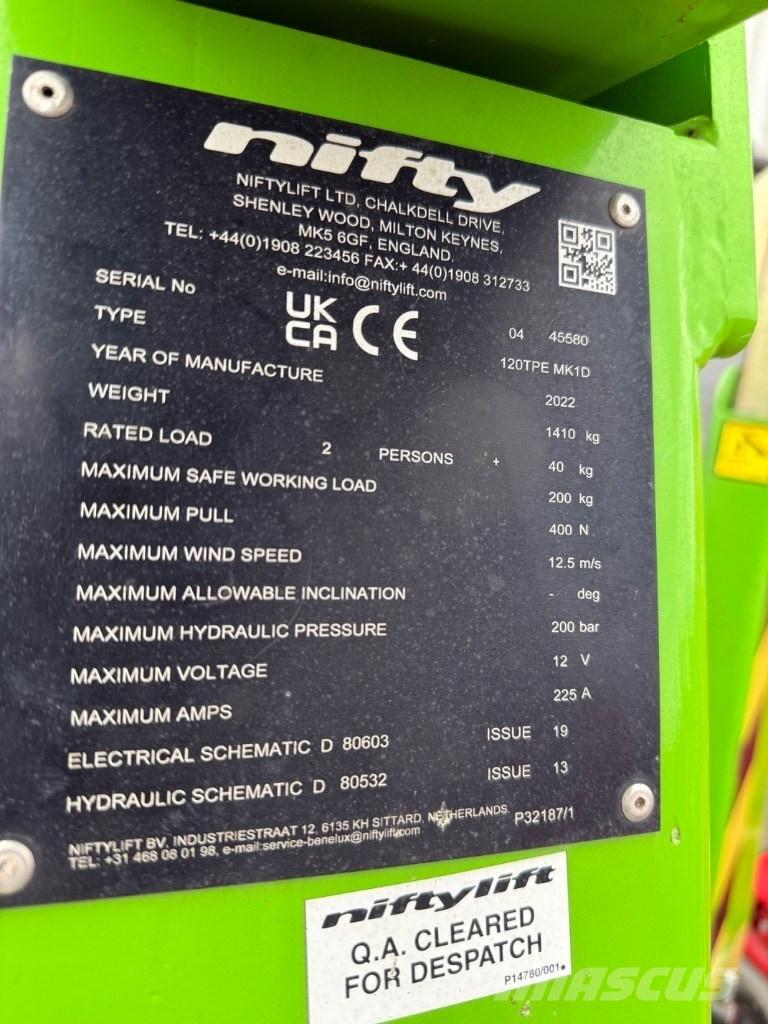 Niftylift 120TPE Vučne prikolice se podiznom košarom
