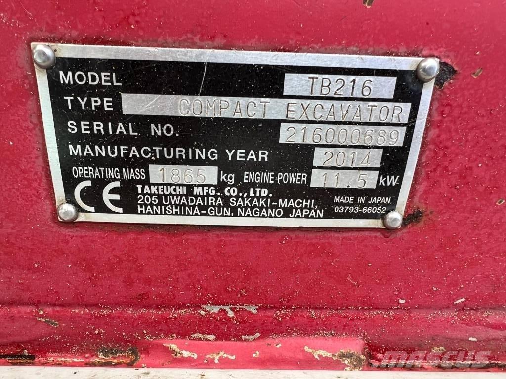 Takeuchi TB 216 Mini bageri < 7t