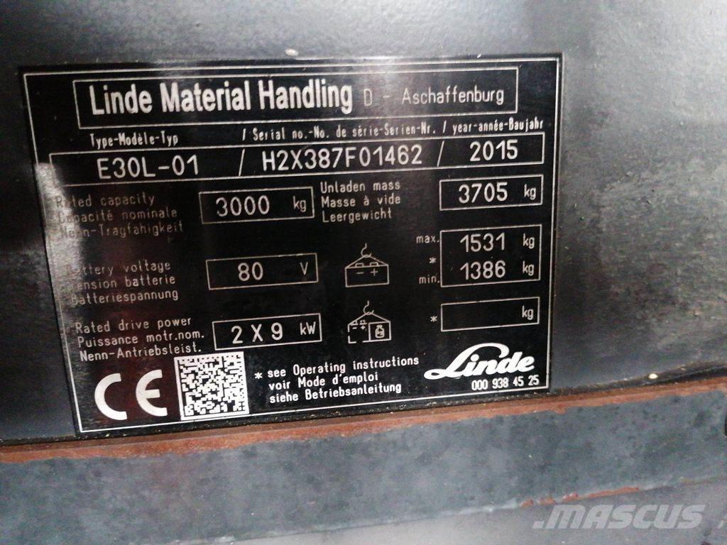 Linde E30L-01 Električni viljuškari