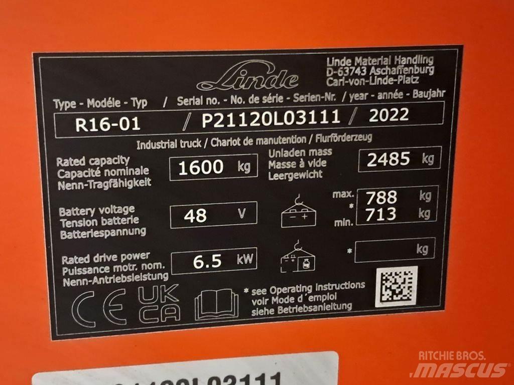 Linde R16-01 Viljuškari sa pomičnim stupom