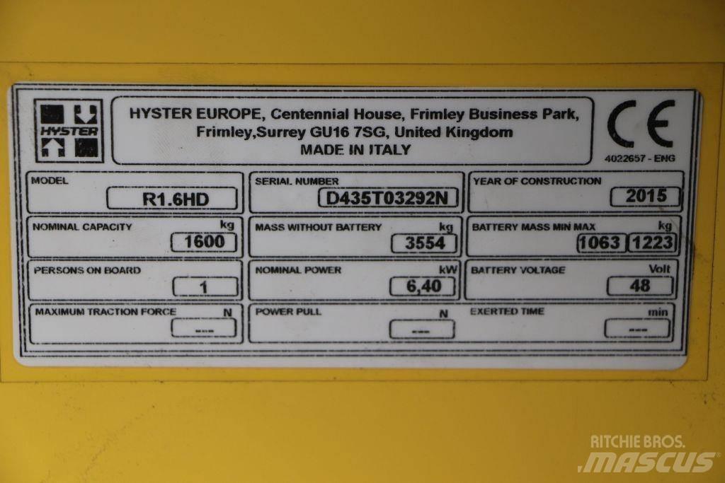 Hyster R 1.6 Električni viljuškari