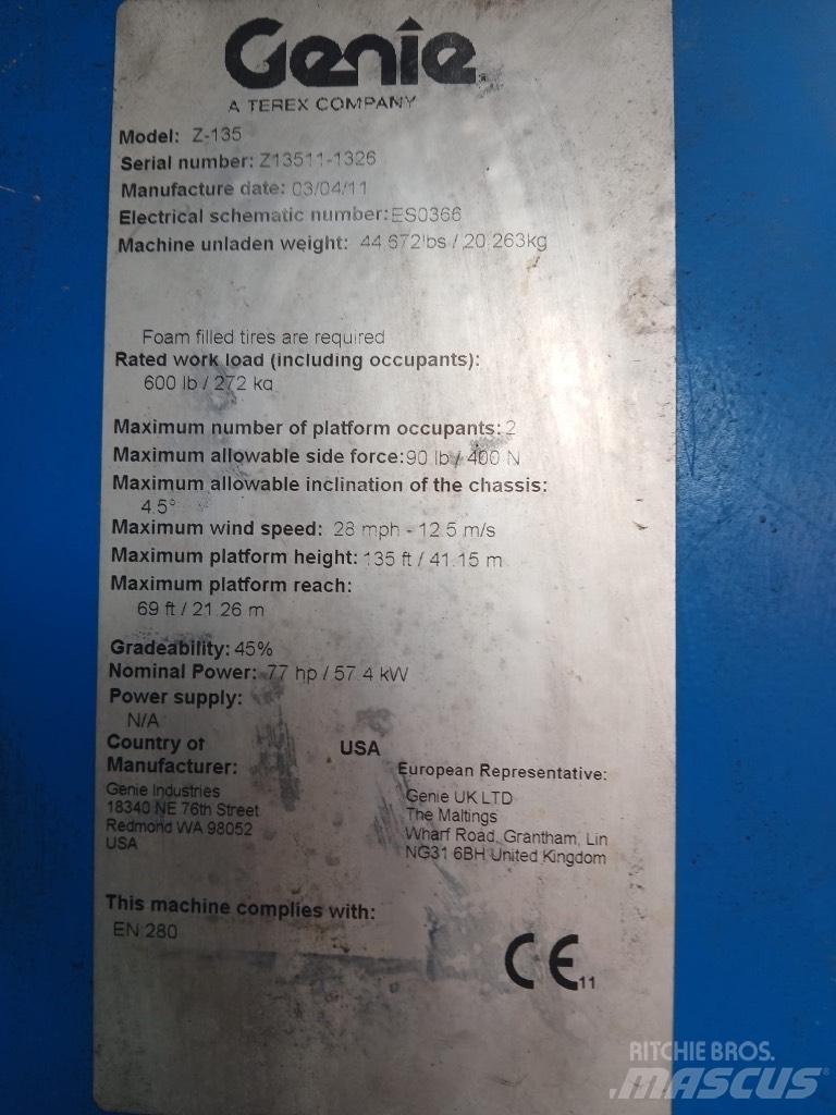 Genie Z 135/70 Zglobne podizne platforme