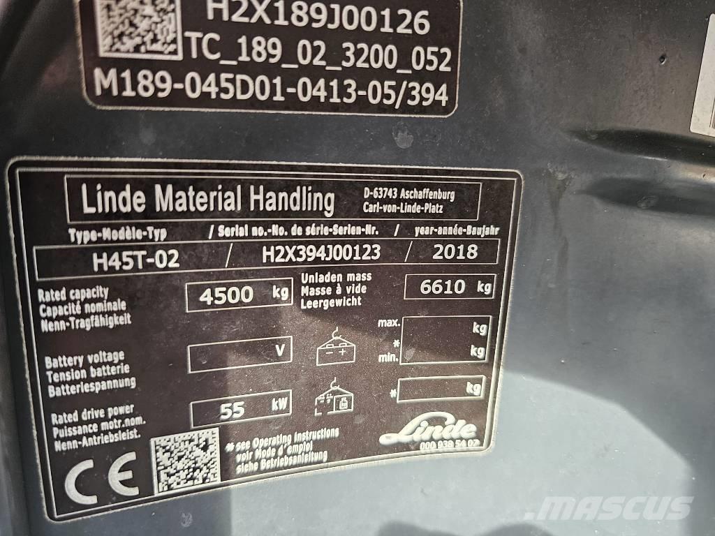 Linde H45T-02 Plinski viljuškari