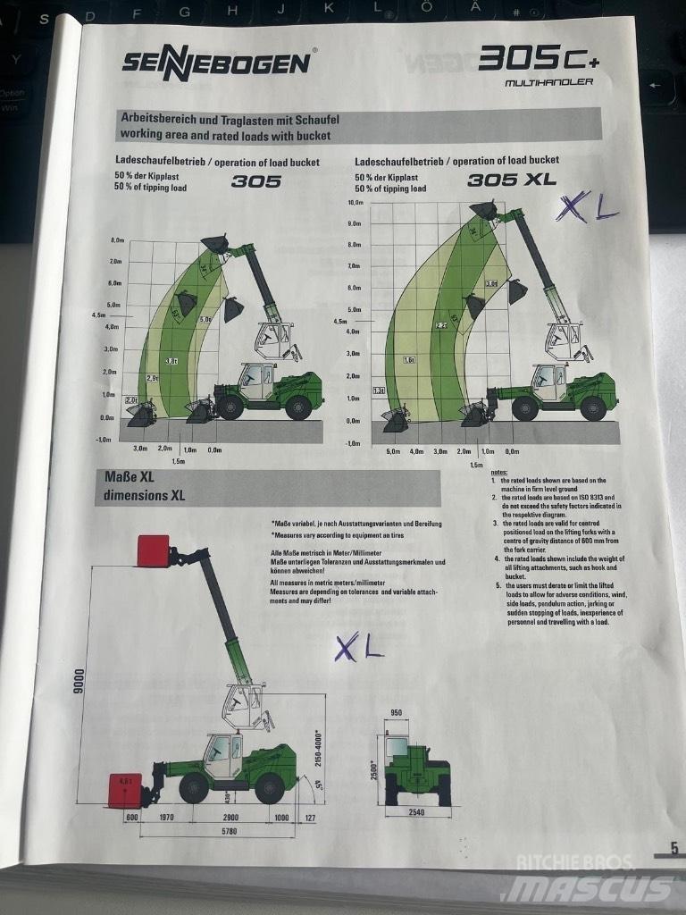Sennebogen 305 XL Teleskopski utovarivači točkaši