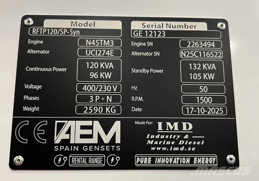  AEM RFTP120/SP-Syn Dizel generatori