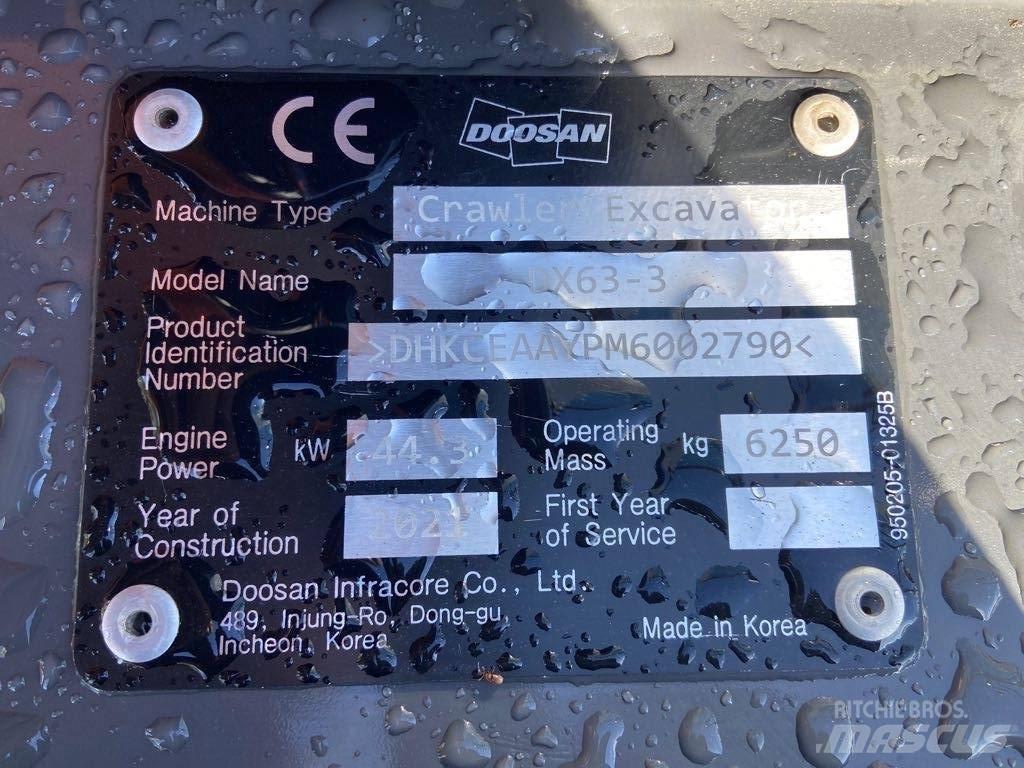 Doosan DX63-3 Bageri guseničari