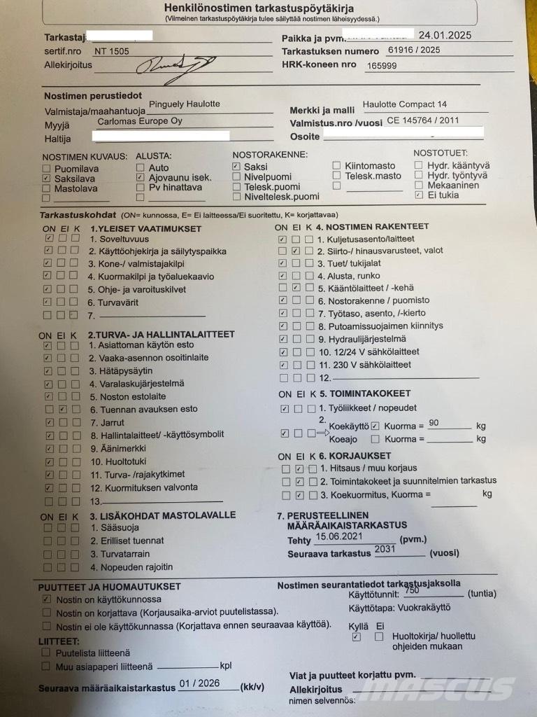 Haulotte Compact 14 Makazaste platforme