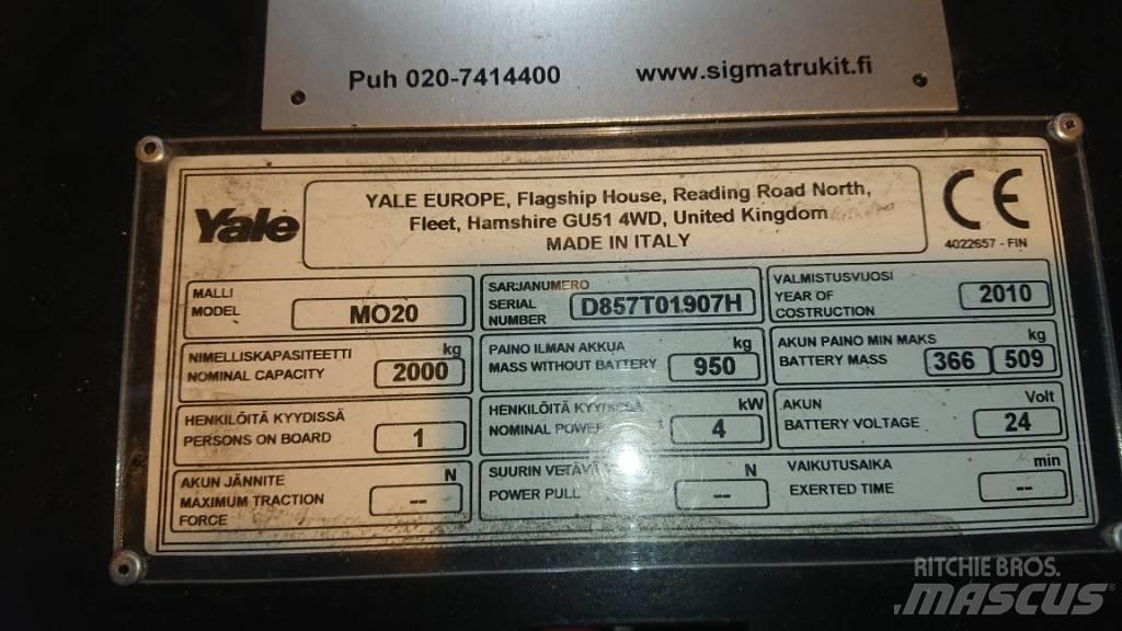 Yale MO20 Niskodizajući komisioni viljuškar