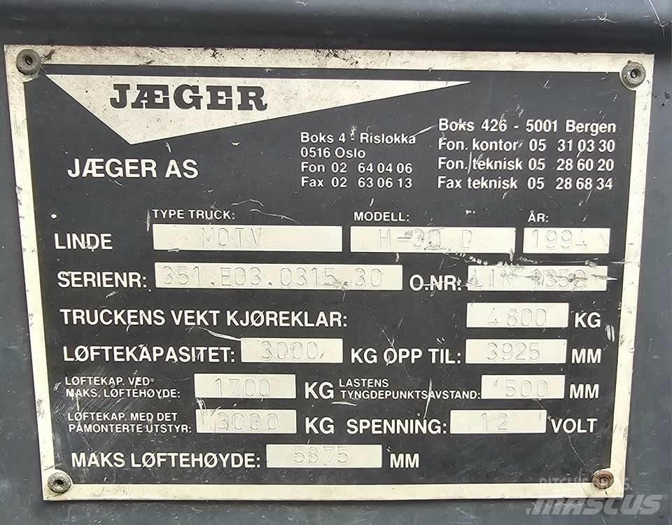 Linde H 30 D Dizelski viljuškari