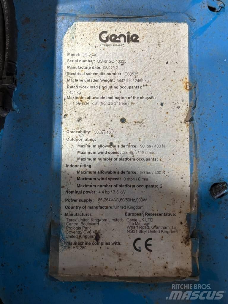 Genie GS 2646 Makazaste platforme